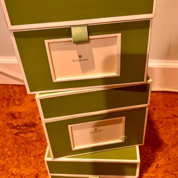 3 Semikolon CD/Photos Box Lime  - set of 3 matching boxes - Picture 2 of 13